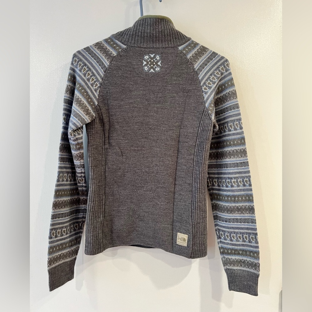 THE NORTH FACE fair isle wool blend half zip XS sweater